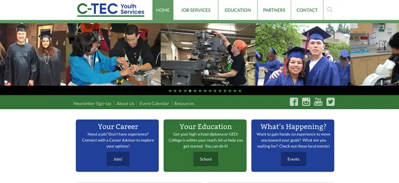 The C-TEC Youth Services website