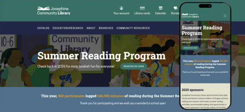 The Josephine Library Summer Reading Program website